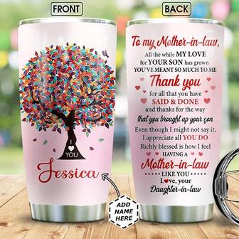 Personalized Mom In Law Letter Stainless Steel Tumbler 20Oz - Thegiftio UK