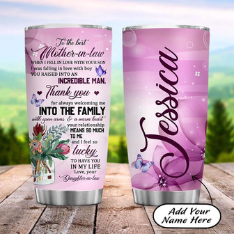 Personalized Mother In Law Stainless Steel Tumbler 20Oz - Thegiftio UK