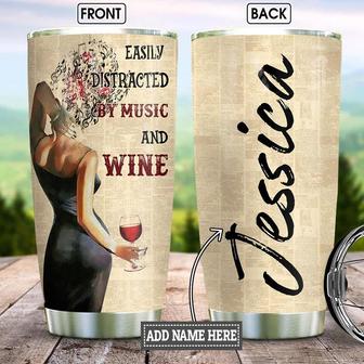 Personalized Music And Wine Stainless Steel Tumbler 20Oz - Thegiftio