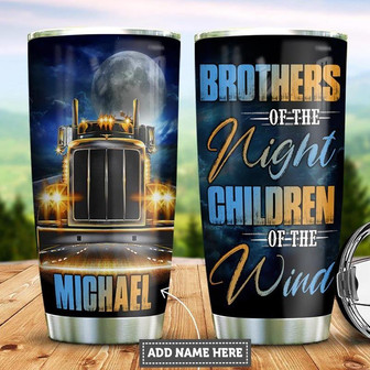 Personalized Night Trucker Stainless Steel Tumbler 20Oz - Thegiftio UK