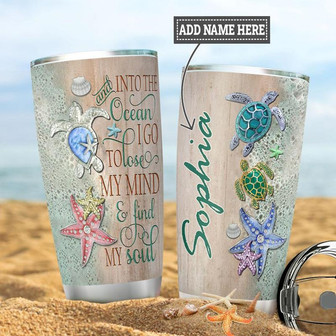 Personalized Ocean Turtle Jewelry Style Stainless Steel Tumbler 20Oz - Thegiftio UK