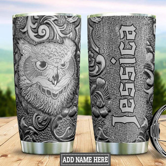 Personalized Owl Silver Style Stainless Steel Tumbler 20Oz - Thegiftio UK