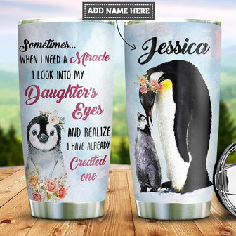 Personalized Penguin Mom To Daughter Stainless Steel Tumbler 20Oz - Thegiftio UK