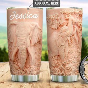 Personalized Pink Elephant Stainless Steel Tumbler 20Oz - Thegiftio UK