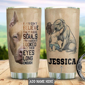 Personalized Pitbull Soul Stainless Steel Tumbler 20Oz - Thegiftio UK