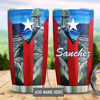 Personalized Puerto Rico Beach Stainless Steel Tumbler 20Oz - Thegiftio UK