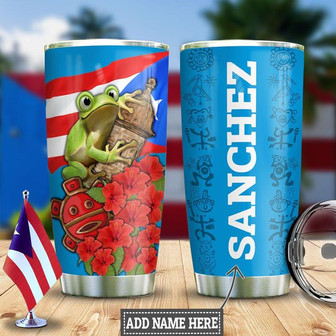 Personalized Puerto Rico Frog Stainless Steel Tumbler 20Oz - Thegiftio UK