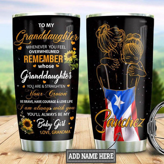 Personalized Puerto Rico Grandma To Granddaughter Stainless Steel Tumbler 20Oz - Thegiftio UK