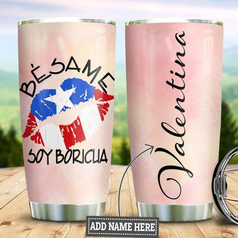 Personalized Puerto Rico Kiss Stainless Steel Tumbler 20Oz - Thegiftio UK