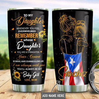 Personalized Puerto Rico Mom To Daughter Stainless Steel Tumbler 20Oz - Thegiftio