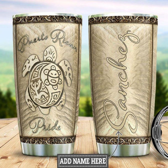 Personalized Puerto Rico Turtle Stainless Steel Tumbler 20Oz - Thegiftio UK