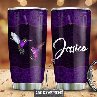 Personalized Purple Mandala Hummingbird Stainless Steel Tumbler 20Oz - Thegiftio UK