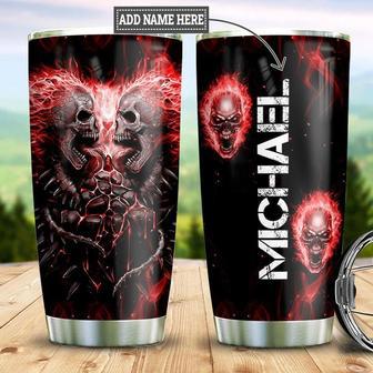 Personalized Red Skull Stainless Steel Tumbler 20Oz - Thegiftio UK