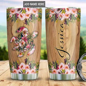 Personalized Rose Turtle Stainless Steel Tumbler 20Oz - Thegiftio UK
