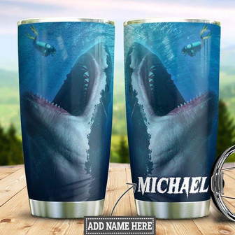 Personalized Shark Stainless Steel Tumbler 20Oz - Thegiftio