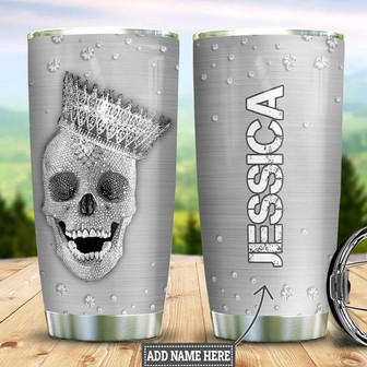 Personalized Skull Diamond Style Stainless Steel Tumbler 20Oz - Thegiftio UK