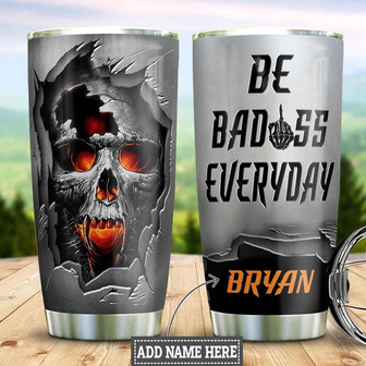 Personalized Skull Stainless Steel Tumbler 20Oz - Thegiftio UK