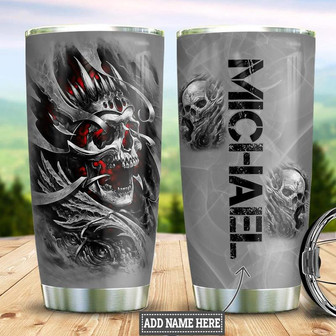 Personalized Skull Stainless Steel Tumbler 20Oz - Thegiftio UK