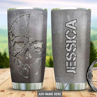 Personalized Skull Stainless Steel Tumbler 20Oz - Thegiftio UK