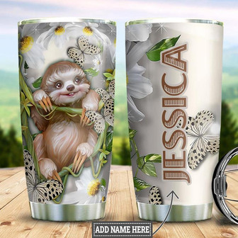 Personalized Sloth Face Stainless Steel Tumbler 20Oz - Thegiftio UK