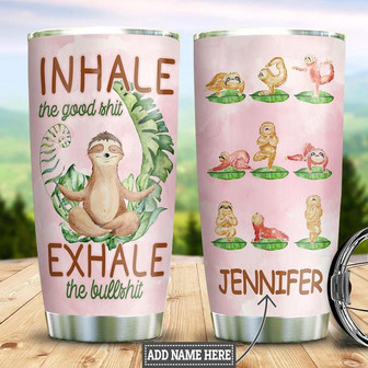Personalized Sloth Yoga Stainless Steel Tumbler 20Oz - Thegiftio UK