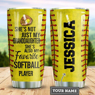 Personalized Softball To My Granddaughter Stainless Steel Tumbler 20Oz - Thegiftio UK