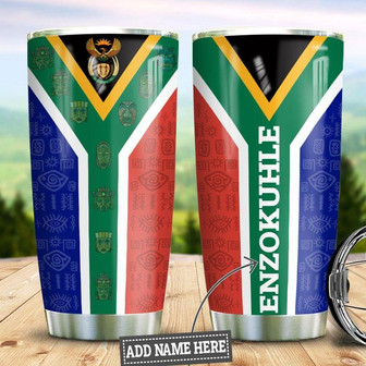 Personalized South Africa Flag Stainless Steel Tumbler 20Oz - Thegiftio