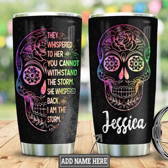 Personalized Sugar Skull Storm Stainless Steel Tumbler 20Oz - Thegiftio UK