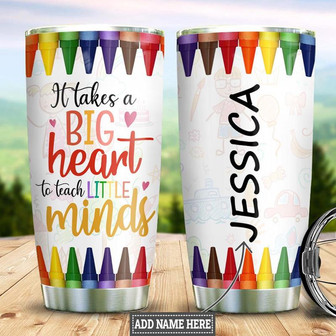 Personalized Teacher Big Heart Stainless Steel Tumbler 20Oz - Thegiftio UK