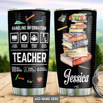 Personalized Teacher Label Stainless Steel Tumbler 20Oz - Thegiftio UK
