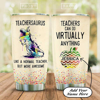 Personalized Teachersaurus Stainless Steel Tumbler 20Oz - Thegiftio UK