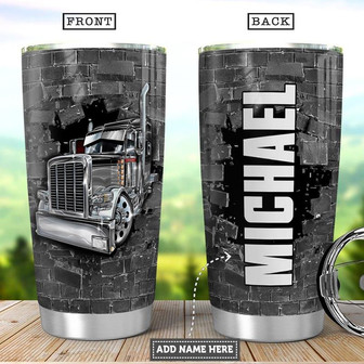 Personalized Truck Break Through Stainless Steel Tumbler 20Oz - Thegiftio UK