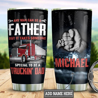 Personalized Trucker Dad Stainless Steel Tumbler 20Oz - Thegiftio UK