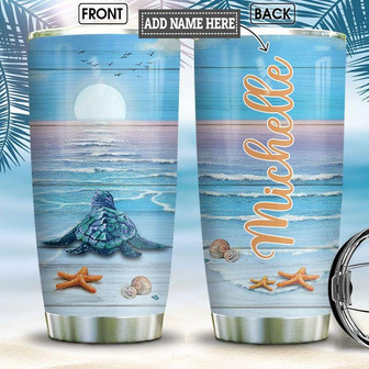 Personalized Turtle Beach Stainless Steel Tumbler 20Oz - Thegiftio UK