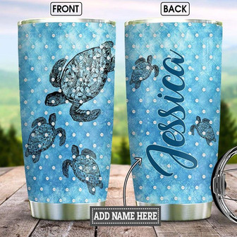 Personalized Turtle Jewelry Style Stainless Steel Tumbler 20Oz - Thegiftio UK