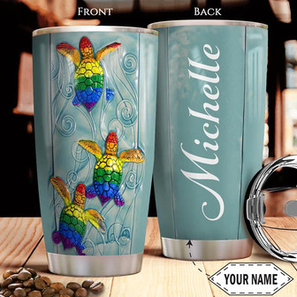 Personalized Turtle Lgbt Stainless Steel Tumbler 20Oz - Thegiftio UK