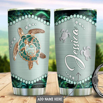 Personalized Turtle Mom And Baby Stainless Steel Tumbler 20Oz - Thegiftio UK