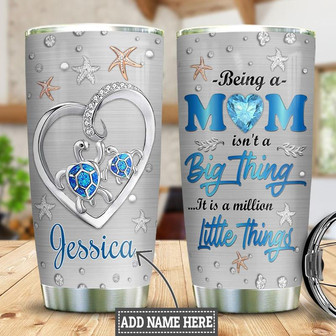 Personalized Turtle Mom Jewelry Style Stainless Steel Tumbler 20Oz - Thegiftio UK