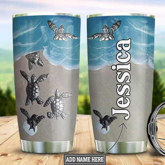 Personalized Turtle Painting Style Stainless Steel Tumbler 20Oz - Thegiftio UK