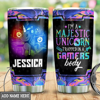 Personalized Unicorn Gamer Stainless Steel Tumbler 20Oz - Thegiftio