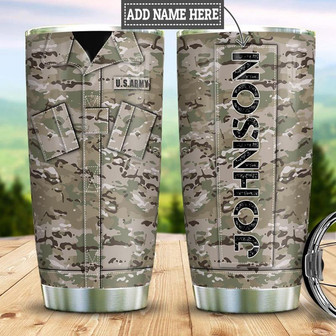 Personalized Us Army Veteran Uniform Stainless Steel Tumbler 20Oz - Thegiftio