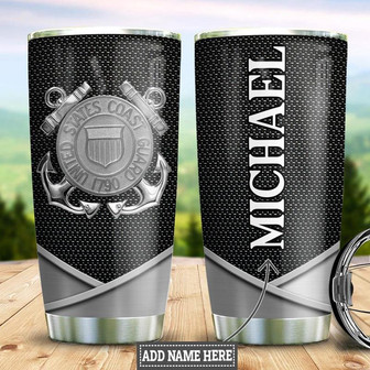 Personalized Us Coast Guard Metal Style Stainless Steel Tumbler 20Oz - Thegiftio