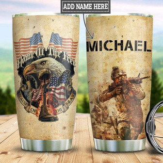 Personalized Veteran Eagle Stainless Steel Tumbler 20Oz - Thegiftio
