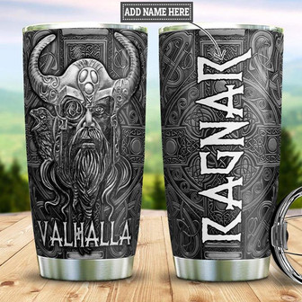 Personalized Viking Odin Silver Style Stainless Steel Tumbler 20Oz - Thegiftio UK