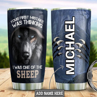 Personalized Wolf First Mistake Stainless Steel Tumbler 20Oz - Thegiftio UK