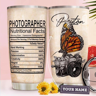 Photographer Facts Personalized Stainless Steel Tumbler 20Oz - Thegiftio UK