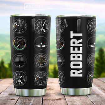 Pilot Six Flight Personalized Stainless Steel Tumbler 20Oz - Thegiftio UK