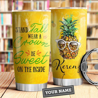 Pineapple Personalized Stainless Steel Tumbler 20Oz - Thegiftio UK