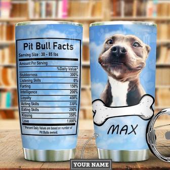 Pit Bull Facts Personalized Stainless Steel Tumbler 20Oz - Thegiftio UK