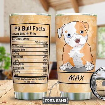 Pit Bull Facts Personalized Stainless Steel Tumbler 20Oz - Thegiftio UK